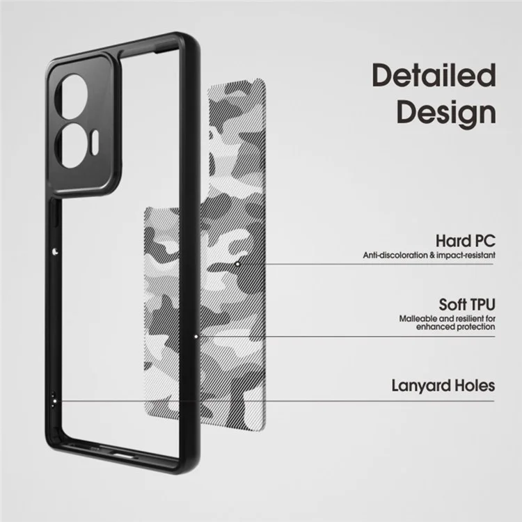 IBMRS Per Motorola Edge 50 Fusion 5G Case Airbag Shockproof TPU + PC Phone Cover - Nero Opaco