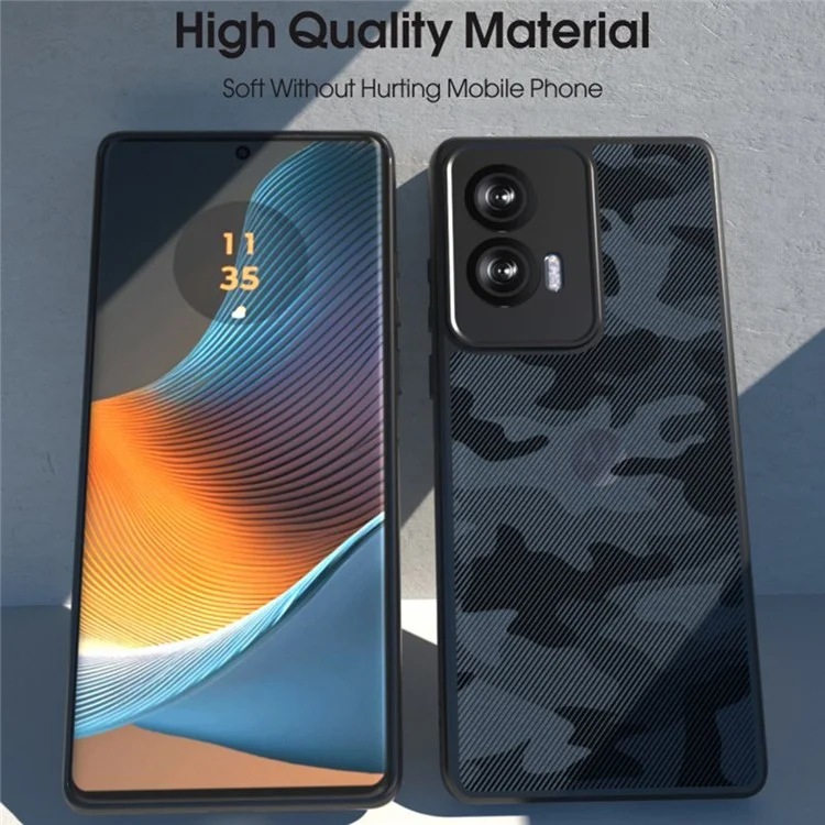 IBMRS Per Motorola Edge 50 Fusion 5G Case Airbag Shockproof TPU + PC Phone Cover - Nero Opaco