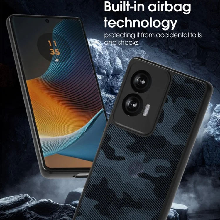 IBMRS Per Motorola Edge 50 Fusion 5G Case Airbag Shockproof TPU + PC Phone Cover - Nero Opaco
