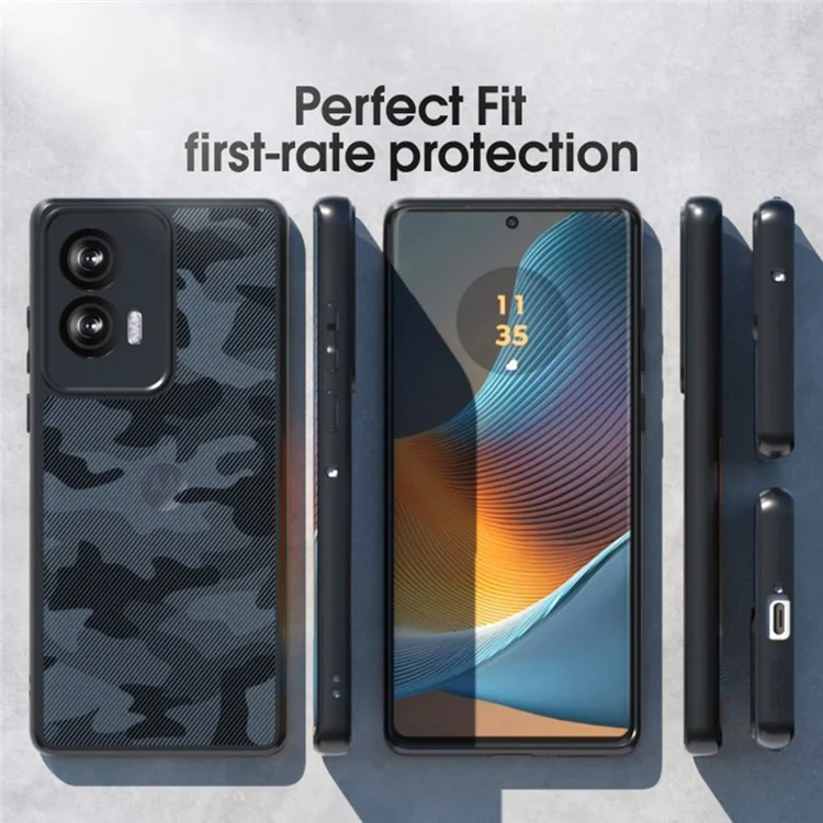IBMRS Per Motorola Edge 50 Fusion 5G Case Airbag Shockproof TPU + PC Phone Cover - Nero Opaco