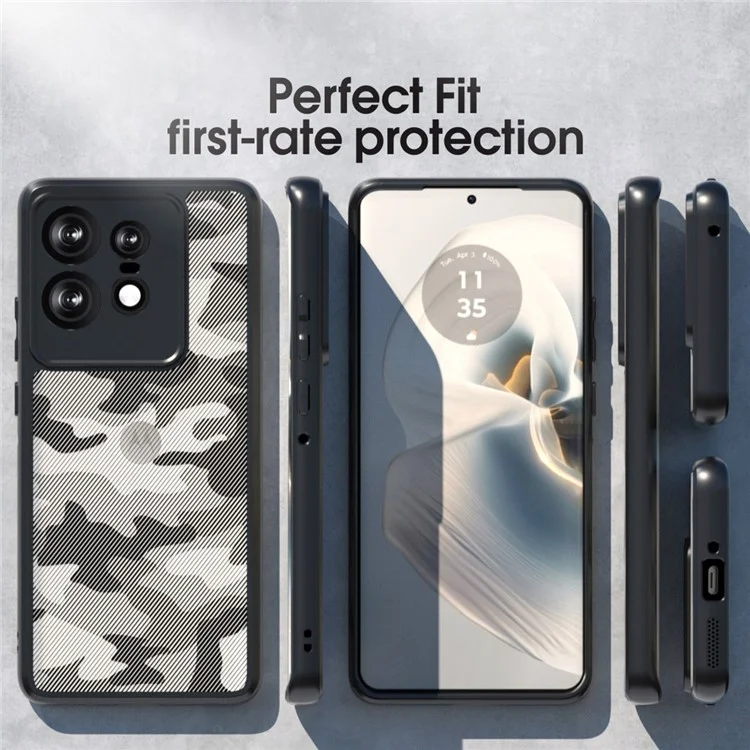 IBMRS para Motorola Edge 50 Pro 5G Capa TPU + PC Heavy Duty Shockproof Phone Cover Camera Protection - Camuflagem Artística