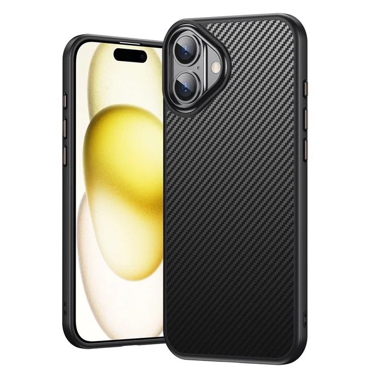 Capa Magnética Compatível com MagSafe para iPhone 16, com Textura de Fibra de Carbono