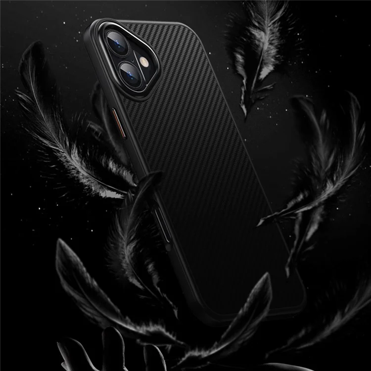 Capa Magnética Compatível com MagSafe para iPhone 16, com Textura de Fibra de Carbono
