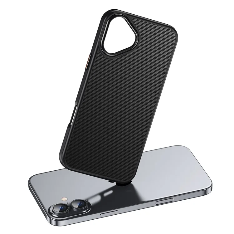 Capa Magnética Compatível com MagSafe para iPhone 16, com Textura de Fibra de Carbono