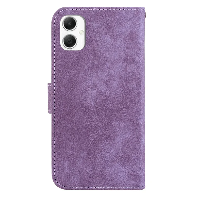 For Samsung Galaxy A06 4G Wallet Case Tiger Imprint Leather Shockproof Phone Cover - Purple