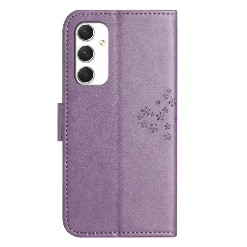 For Samsung Galaxy A16 5G / A16 4G Case PU Leather Owl Tree Imprinted Wallet Phone Cover - Purple