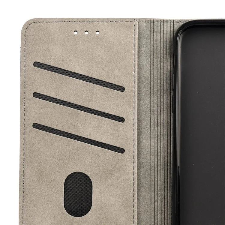 Funda para iPhone 16 Carcasa de Piel de PU a Prueba de Golpes - Gris