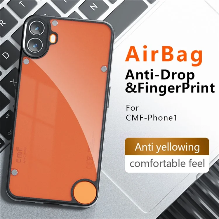 For Nothing CMF Phone 1 Case Skin-Touch TPU+PC Matte Phone Shell, Transparent Black