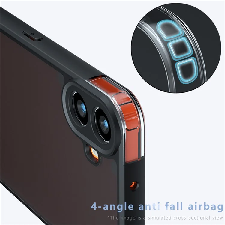 For Nothing CMF Phone 1 Case Skin-Touch TPU+PC Matte Phone Shell, Transparent Black
