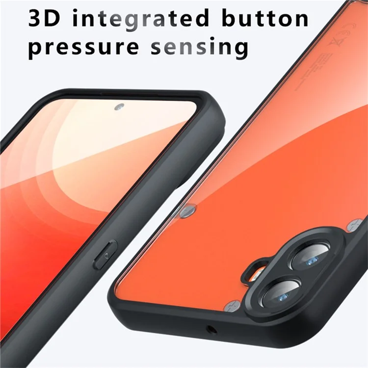 For Nothing CMF Phone 1 Case Skin-Touch TPU+PC Matte Phone Shell, Transparent Black