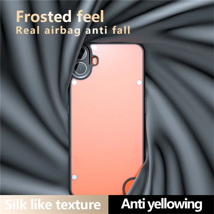 For Nothing CMF Phone 1 Case Skin-Touch TPU+PC Matte Phone Shell, Transparent Black