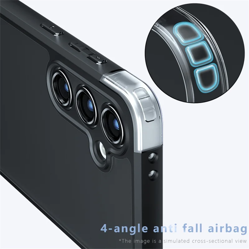 For Samsung Galaxy S24 FE Case Skin-Touch TPU+PC Matte Phone Shell, Transparent Black