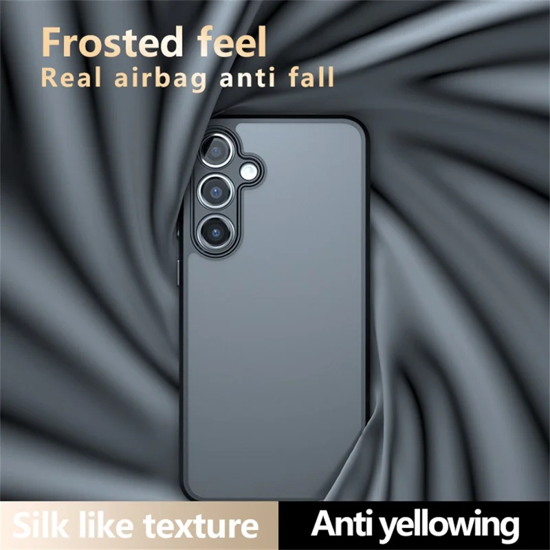 For Samsung Galaxy S24 FE Case Skin-Touch TPU+PC Matte Phone Shell, Transparent Black