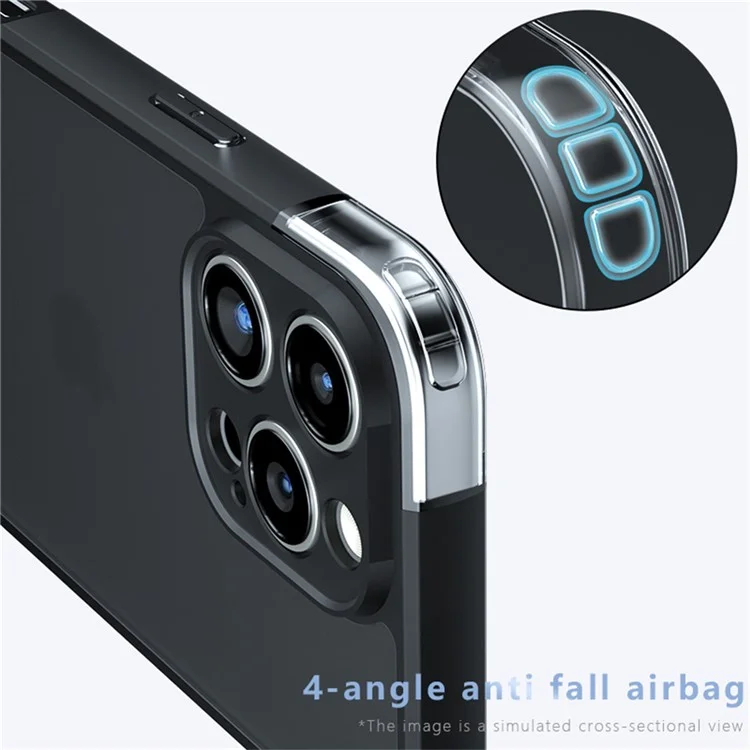 For iPhone 16 Pro Case Skin-Touch TPU+PC Matte Phone Shell, Transparent Black