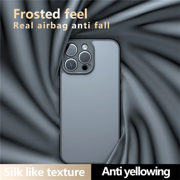 For iPhone 16 Pro Case Skin-Touch TPU+PC Matte Phone Shell, Transparent Black