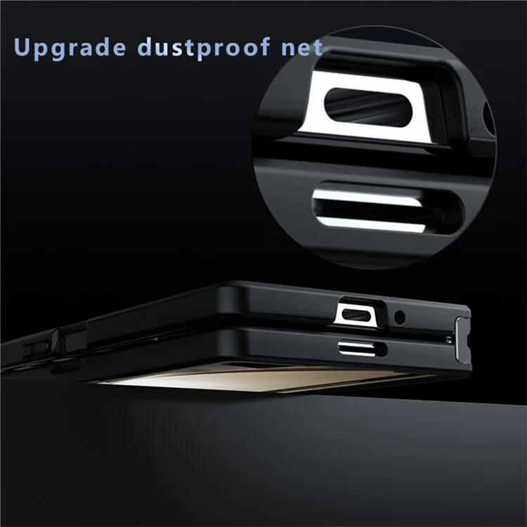 Pour Samsung Galaxy Z Fold6 5G Coque magnétique en TPU+PC Matte Anti-Scratch Phone Cover - Noir transparent