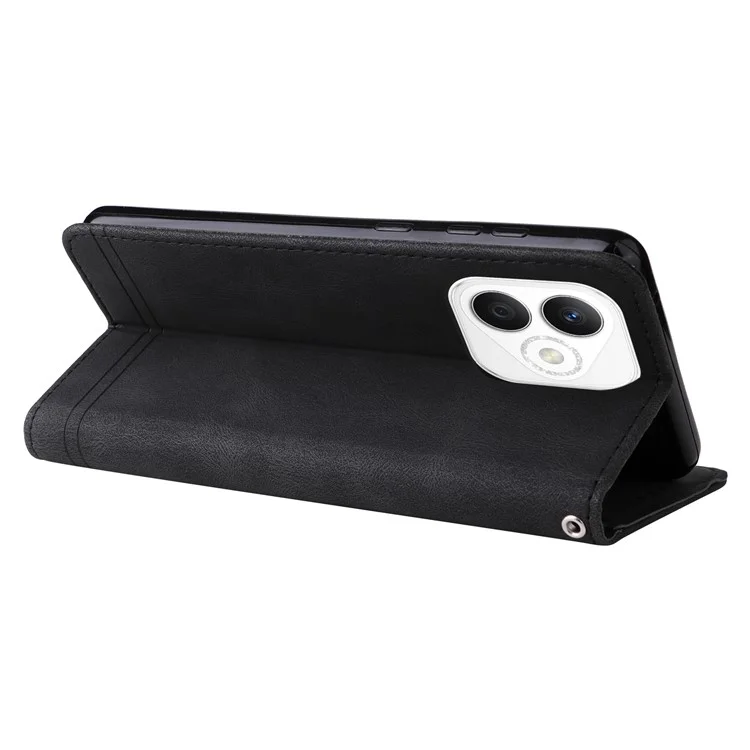 For Honor X60i 5G Custodia Portafoglio Pelle Effetto Pelle Motivo Albero Hardware - Nero