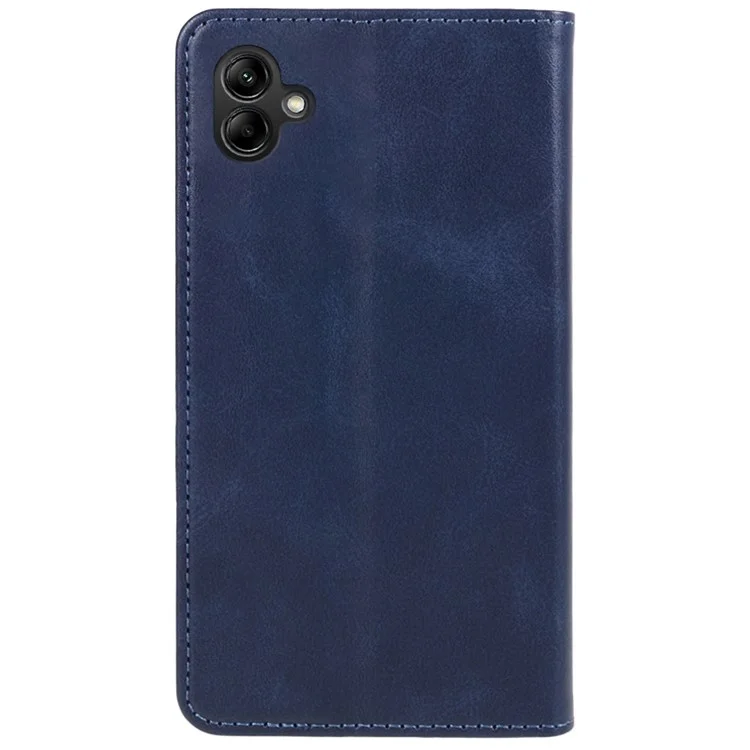 Para Samsung Galaxy A06 Case Leather Wallet Phone Cover Calf Texture Hidden Magnetic Closure - Azul