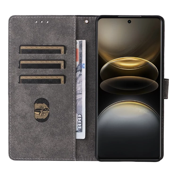 Para vivo X100 Ultra 5G Case com Alça de Mão Bloqueio RFID Carteira Capa de Couro - Preto