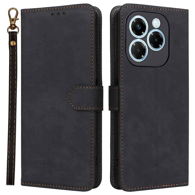 For Infinix Note 40X 5G X6838 Wallet Case RFID Blocking PU Leather Cover Stand View - Black