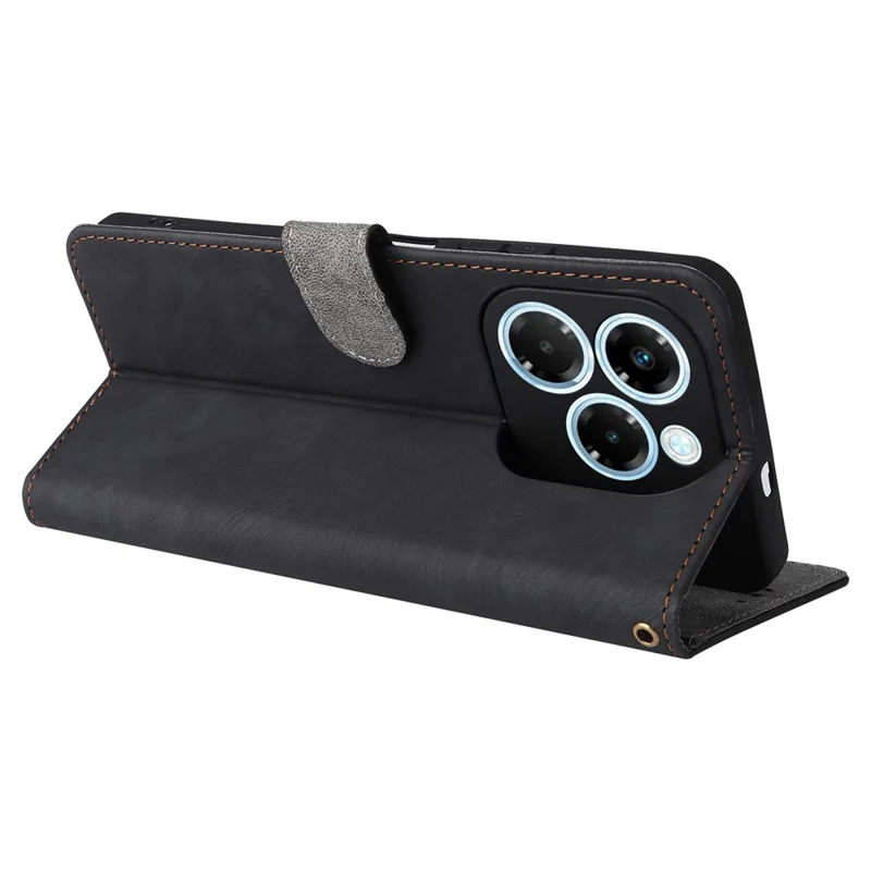 For Infinix Note 40X 5G X6838 Wallet Case RFID Blocking PU Leather Cover Stand View - Black