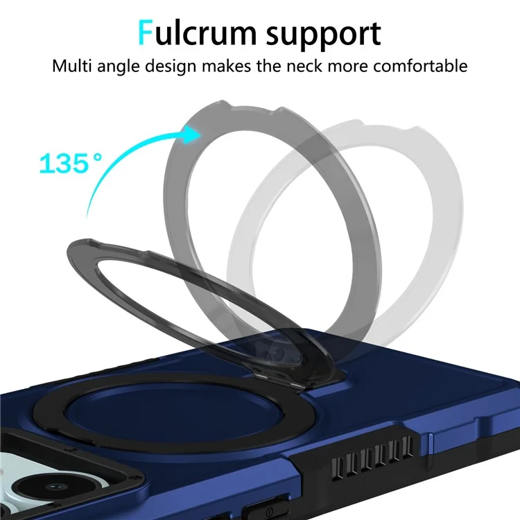 For Xiaomi Poco X6 5G / Redmi Note 13 Pro 5G Case Ring Holder Kickstand TPU+PC Phone Cover - Sapphire