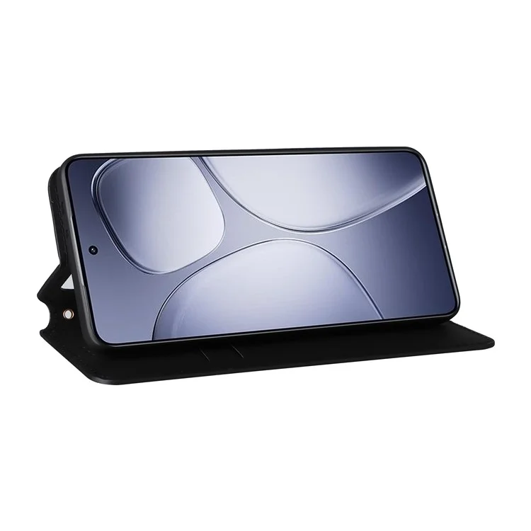 Para Xiaomi Redmi K70 Ultra Wallet Case Rhombus Imprinted Leather Phone Cover - Black