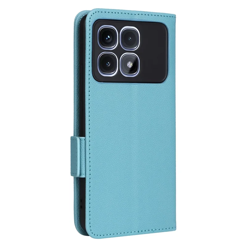 For Xiaomi Redmi K70 Ultra Case with Wrist Strap Litchi Texture PU Leather Wallet Phone Cover - Baby Blue