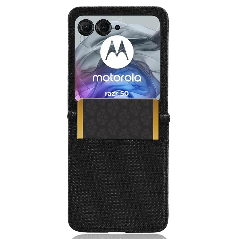 Per Motorola Razr 50 5G / Razr 2024 5G Custodia in Pelle Slot per Schede Texture a Diamante Cover per Telefono - Nero