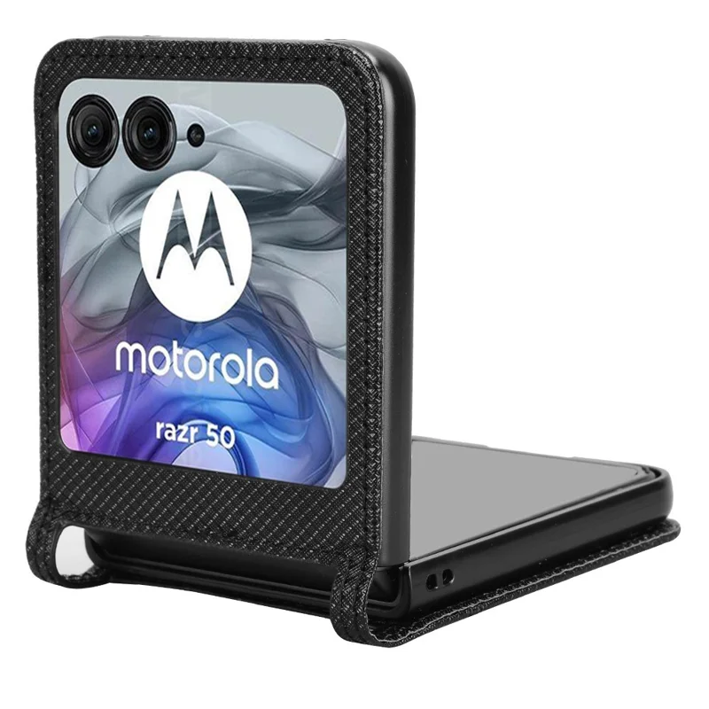 Per Motorola Razr 50 5G / Razr 2024 5G Custodia in Pelle Slot per Schede Texture a Diamante Cover per Telefono - Nero