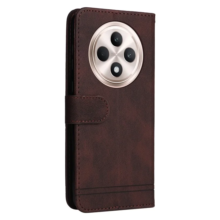 Pour Oppo Reno12 F 5G, étui motif arbre, cuir PU matériel, étui portefeuille pour téléphone - Marron