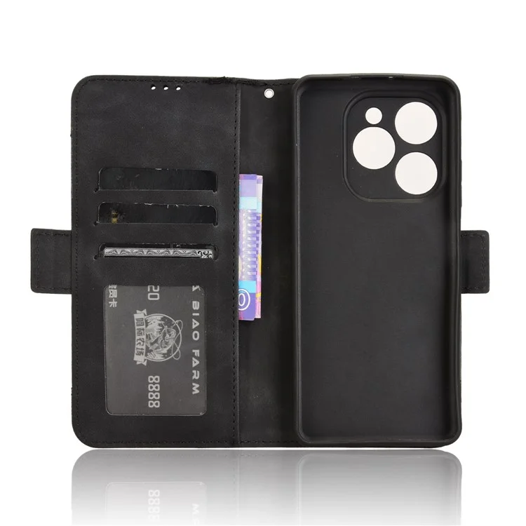 For TECNO Spark 20 Pro 5G KJ8 Leather Case Phone Wallet Cover with Multiple Card Slots - Black
