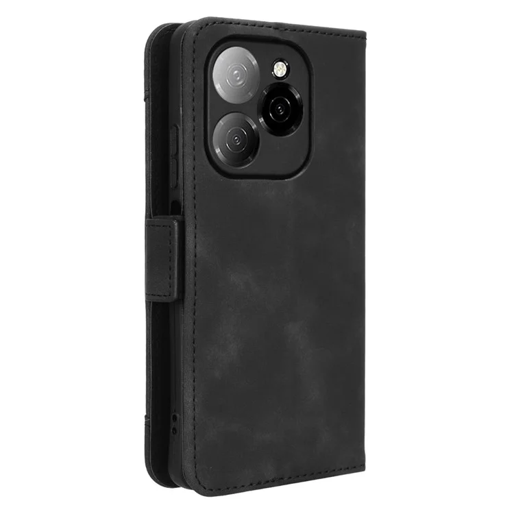 For TECNO Spark 20 Pro 5G KJ8 Leather Case Phone Wallet Cover with Multiple Card Slots - Black