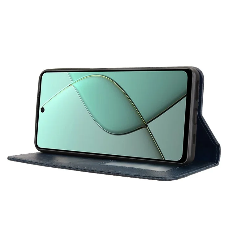 For TECNO Spark 20 Pro 5G KJ8 Case Retro Texture Leather Wallet Phone Cover - Blue