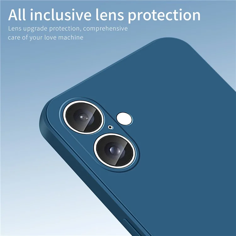 PINWUYO JK Touching Series Für iPhone 16 Case Fiber Flocking Liner Soft TPU Telefonhülle - Navy Blau