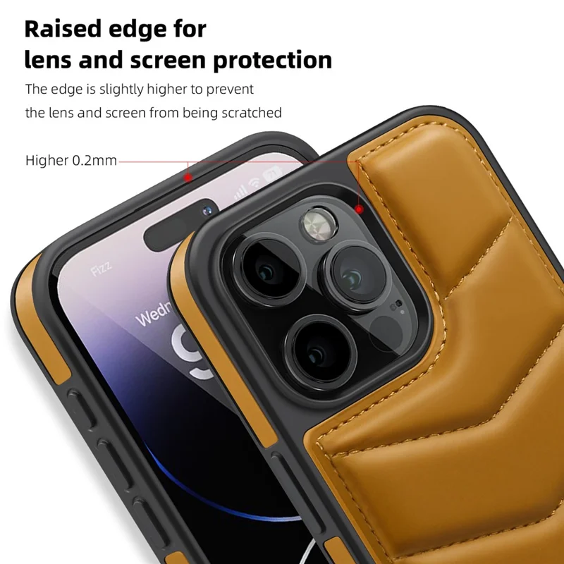 For iPhone 14 Pro Max Case Compatible with MagSafe RFID Blocking Card Slot Leather Back Cover - Brown