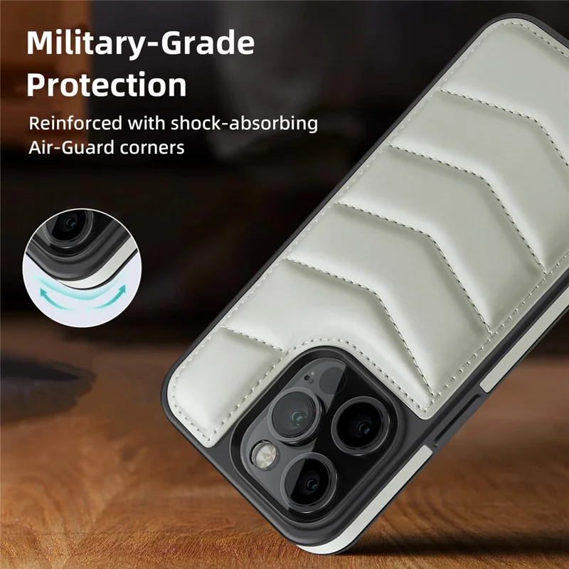 Para iPhone 14 Pro Case Compatível com MagSafe RFID Bloqueando Slot para Cartão Capa de Couro Traseira - Cinza