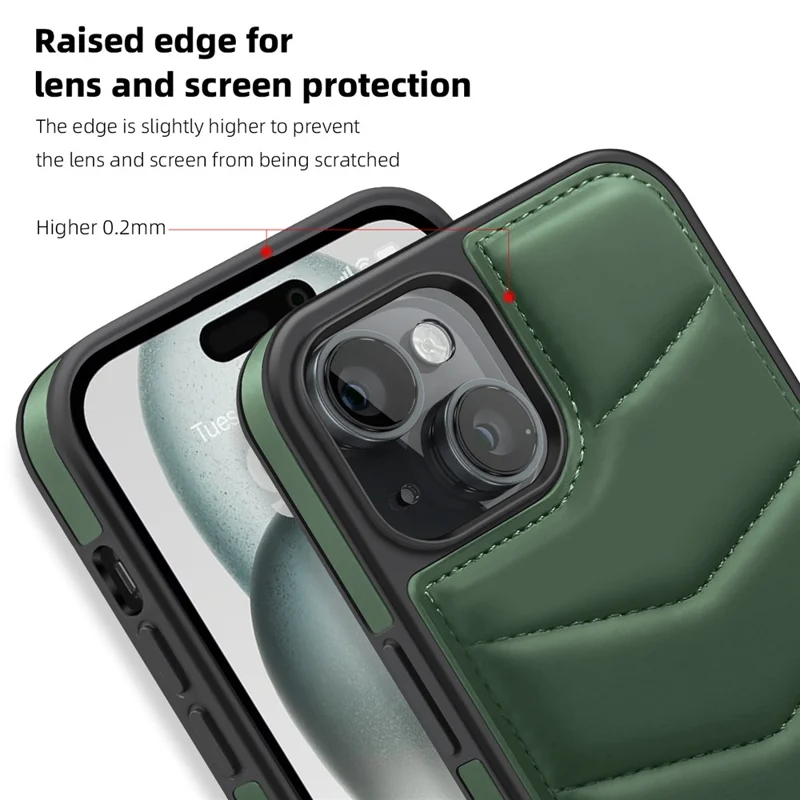 For iPhone 15 Plus Case Compatible with MagSafe RFID Blocking Card Slot Kickstand Phone Cover - Green