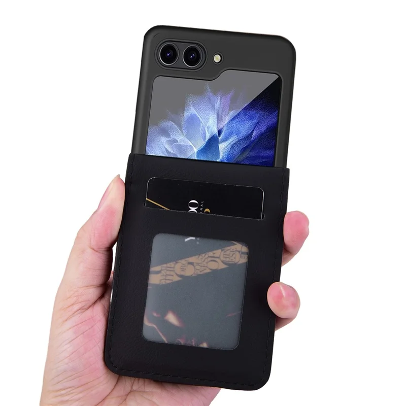 For Samsung Galaxy Z Flip7 FE 5G / Z Flip6 5G Case Rhombus Pattern Leather Phone Cover - Black