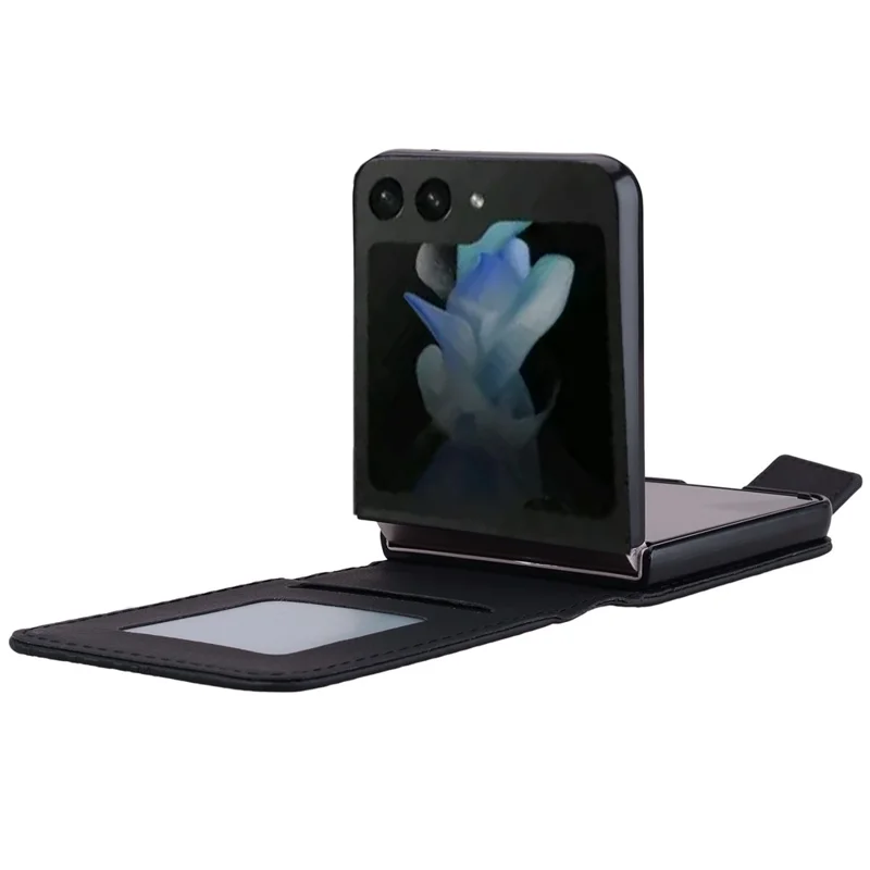 For Samsung Galaxy Z Flip7 FE 5G / Z Flip6 5G Case Rhombus Pattern Leather Phone Cover - Black