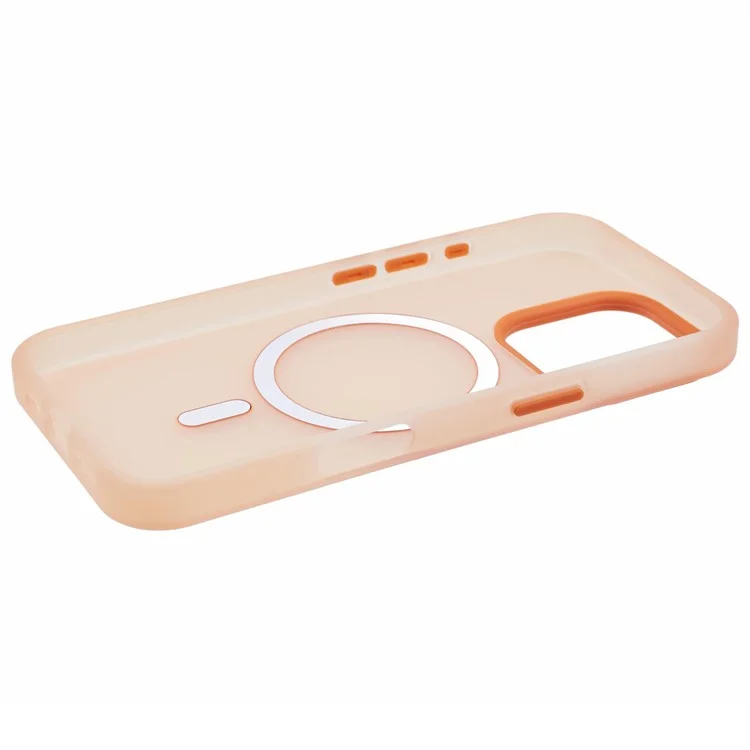 Pour étui iPhone 15 Pro Max Étui compatible avec cover MagSafe mat translucide en TPU - Orange