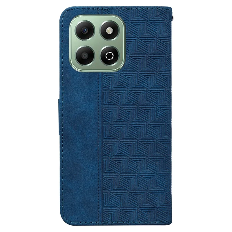 For Honor X6b 4G Case Geometry Pattern Leather Wallet Phone Cover - Blue