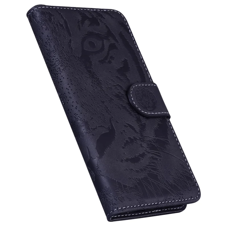 For Honor X6b 4G Wallet Case Tiger Imprint Leather Phone Cover - Black