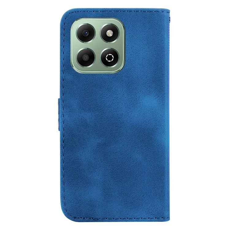 Pour Honor X6b 4G Case 7-Shaped Pattern Imprint Stand Leather Phone Cover - Bleu