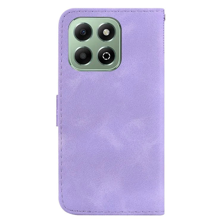 For Honor X6b 4G Case 7-Shaped Pattern Imprint Stand Leather Phone Cover - Purple