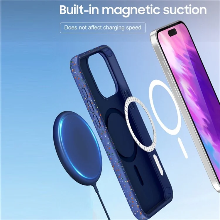 Магнитный чехол для iPhone 16 Pro Protective PC+TPU Phone Cover - Blue
