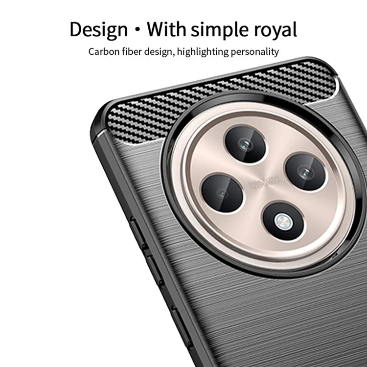 MOFI JK TPU Série-1 Pour Oppo Reno12 F 4G / 5G Étui Texture Fibre de Carbone TPU Soft Phone Cover - Noir
