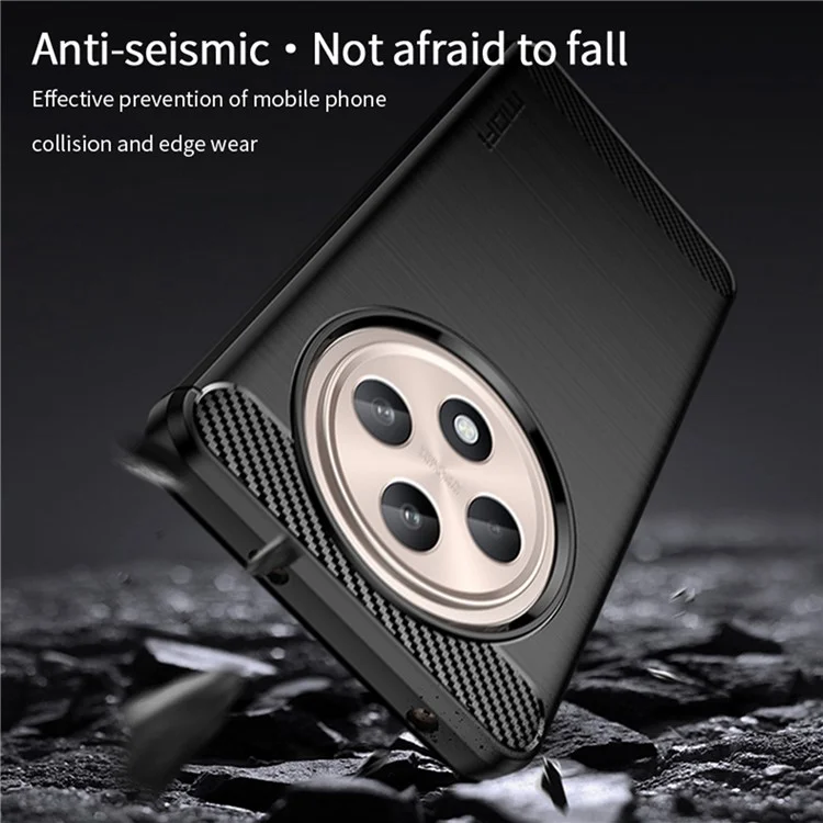MOFI JK TPU Série-1 Pour Oppo Reno12 F 4G / 5G Étui Texture Fibre de Carbone TPU Soft Phone Cover - Noir