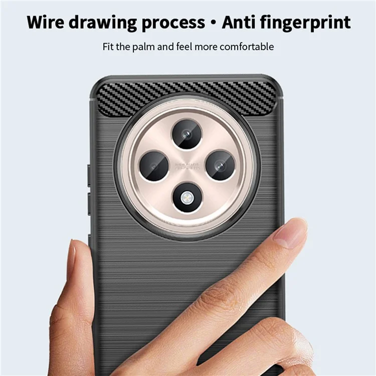 MOFI JK TPU Série-1 Pour Oppo Reno12 F 4G / 5G Étui Texture Fibre de Carbone TPU Soft Phone Cover - Noir