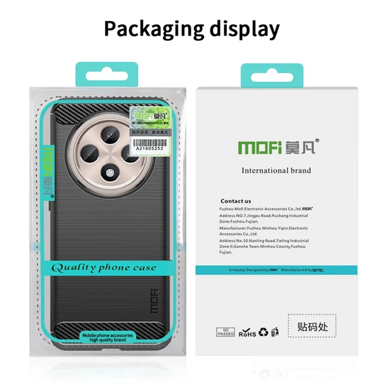 MOFI JK TPU Série-1 Pour Oppo Reno12 F 4G / 5G Étui Texture Fibre de Carbone TPU Soft Phone Cover - Noir
